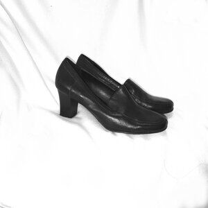 Croft & Barrow Black Chunky Stacked Heeled Loafers 7.5